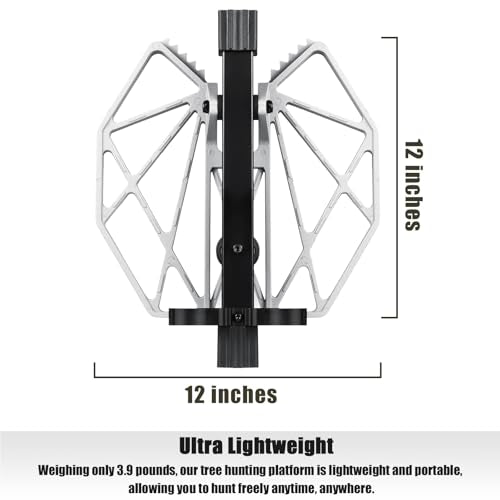 Grey Cast Aluminum Saddle Hunting Platform - Fully Adjustable Silent 12x12 for Tree Stand