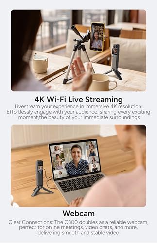 4K POV Body Camera with 64GB Card Waterproof Stabilized Handheld Vlog Camera Black