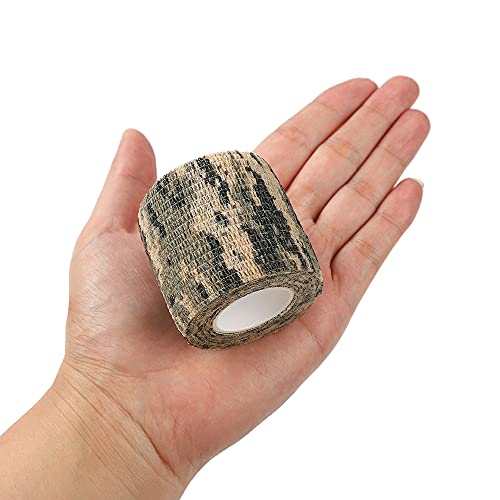 Camouflage Self-Adherent Bandage Wrap 12 Rolls - Green Military Camo Tape
