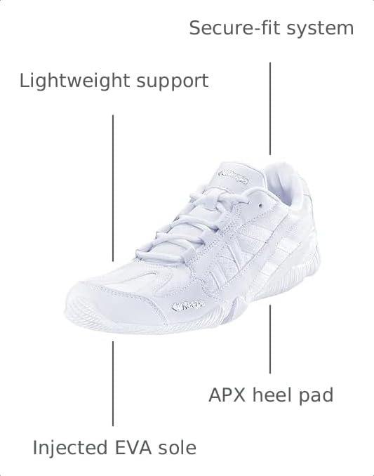 Kaepa Stellarlyte White Cheer Shoes Women Girls 8.5 Indoor Competition Lightweight