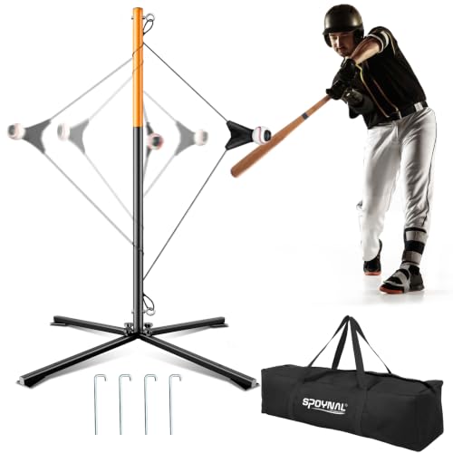 Baseball Swing Trainer with Real Ball & Adjustable Height - Indoor Outdoor Practice