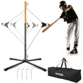 Baseball Swing Trainer with Real Ball & Adjustable Height - Indoor Outdoor Practice