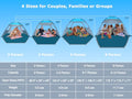 COMMOUDS Blue 6-Person Beach Tent Sun Shelter UPF 50+ UV Protection Lightweight