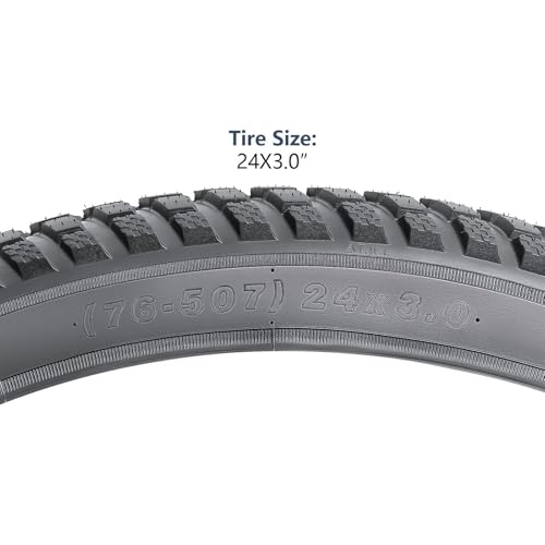 2 Pack 24x3.0 Fat E-Bike Tires - Off-Road Mountain & All-Terrain Bike Tyres
