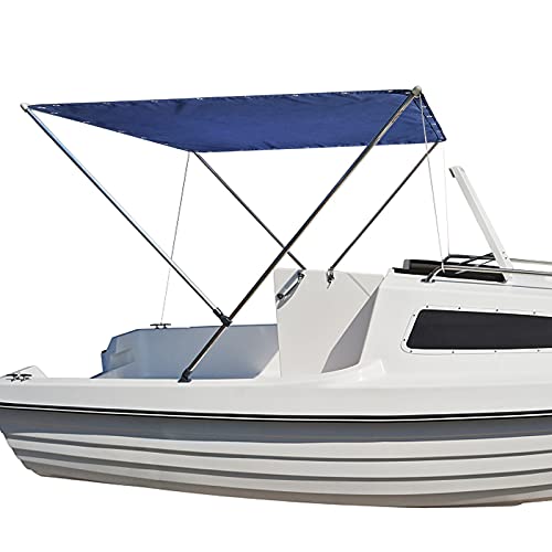 TeBaisea 82x58 Inch Dark Blue Marine Boat Shade Cover - Waterproof UV Protection
