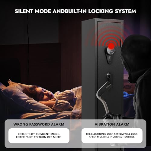 KAER Gun Safe for Rifles & Pistols with Electronic Lock, 3-5 Rifle Capacity