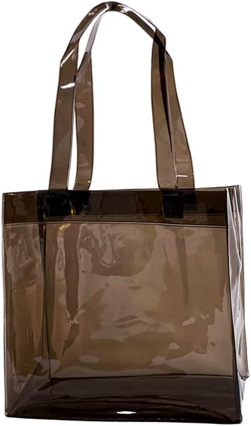 1pcs Waterproof Large Transparent Pvc Shopping Clear Tote Bag with Handles Beach Bags for Work Beach Sports