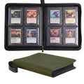 4 Pocket Card Binder Green - Waterproof Toploader Storage for 128 Rigid 3x4 Cards