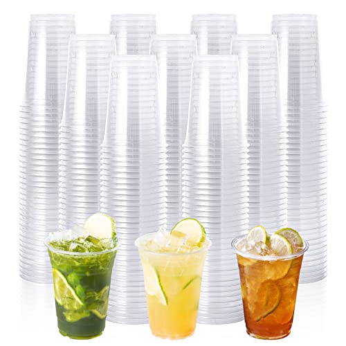Lilymicky 1000 Pack 10 oz Clear Plastic Cups - Disposable PET Drinking Cups