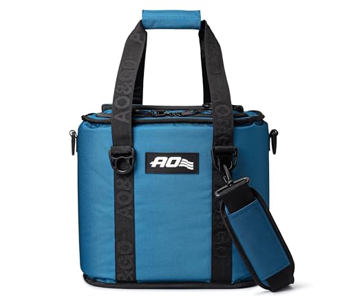 AO Coolers Laguna Canvas Soft Cooler Ocean Blue - Insulated Leak-Proof 18-Can Capacity