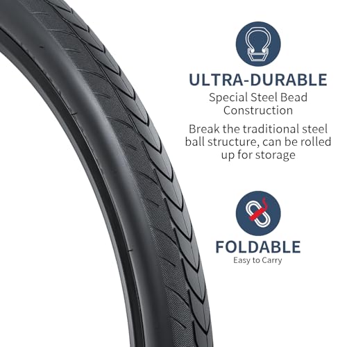 Bike Tires 27.5x1.75 Folding Rubber Inner Tubes Black02 - 2 Pack