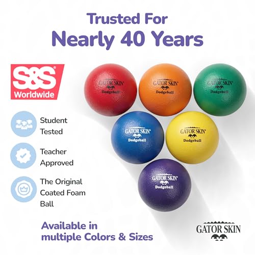 Foam Dodgeballs Set - Low Density, No-Sting, 6 Inch, 6 Pack for PE & Recess