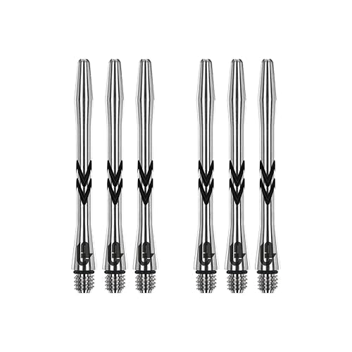 Aluminum Dart Shafts 46mm Medium Length for Stable Flight Control - Set of 6