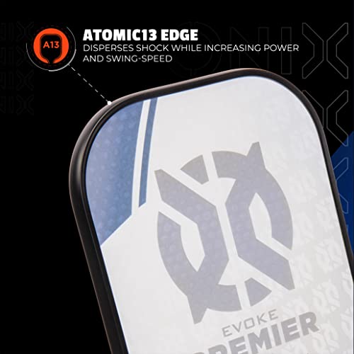 Onix Evoke Premier Pickleball Paddle - 14mm Medium Blue Impact Shape