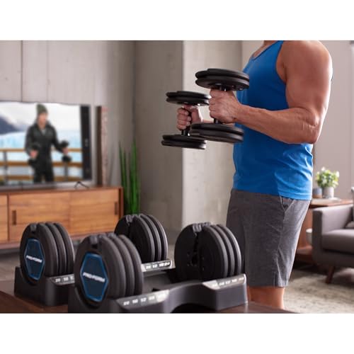 ProForm Adjustable Dumbbells 50 lb Set with Storage | Home Fitness Equipment