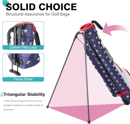 Lightweight Golf Stand Bag with Strap for 5-6 Clubs | Easy Carry Par 3 & Driving Range