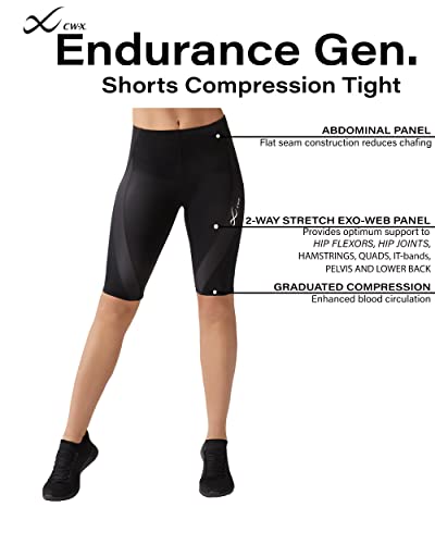 Women's Compression Shorts - Mid Rise, Supportive, Black, Medium