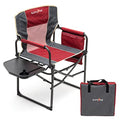 Sunnyfeel Red Oversized Camping Director Chair with Side Table & Storage