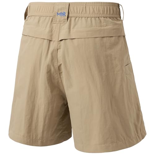 Men's Fishing Shorts UPF 50+ Water Resistant Quick Dry Cargo Shorts - Khaki, 6-Inch Inseam, Large