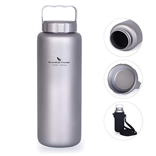 iBasingo 1050ml Titanium Water Bottle with Handle - Ti3006D Outdoor Flask