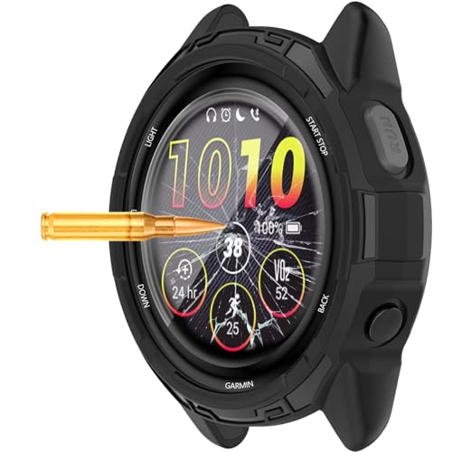 Smartwatch Screen Protector Case for Garmin Forerunner 265 46MM - 1 Pack with 4 Screen Films
