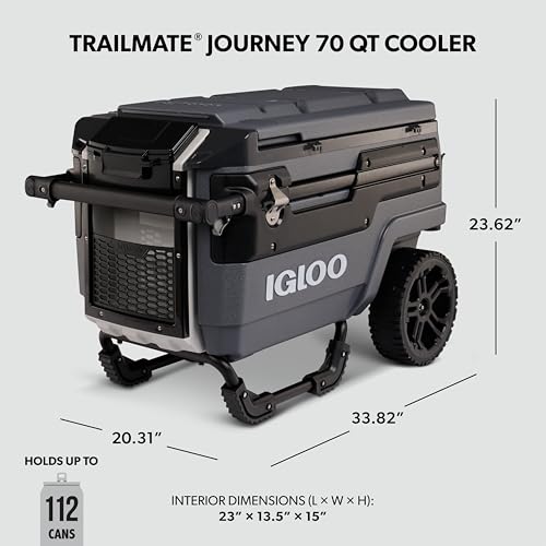 Igloo Trailmate Journey 70Qt Wheeled Cooler - Carbonite Insulated Ice Chest