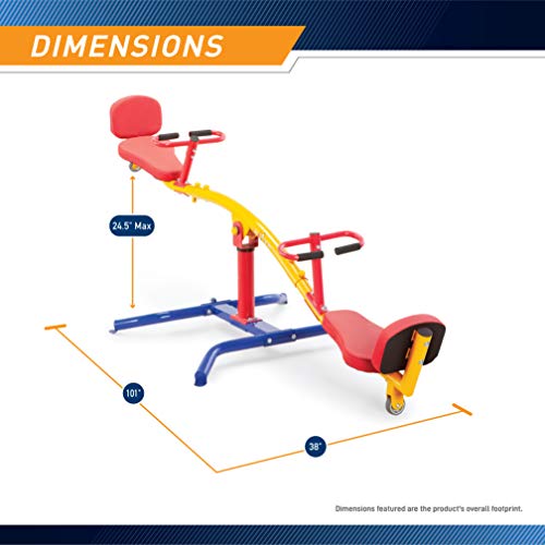 Kids Spinning Teeter Totter with Impact Absorbing Seats - Outdoor Playground Equipment