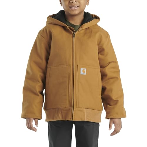 Carhartt Boys' Insulated Canvas Active Jacket Small Brown - Warm Durable Outerwear