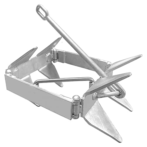 JT-HLM 13LB/19LB Galvanized Folding Boat Anchor for Up to 30ft Vessels