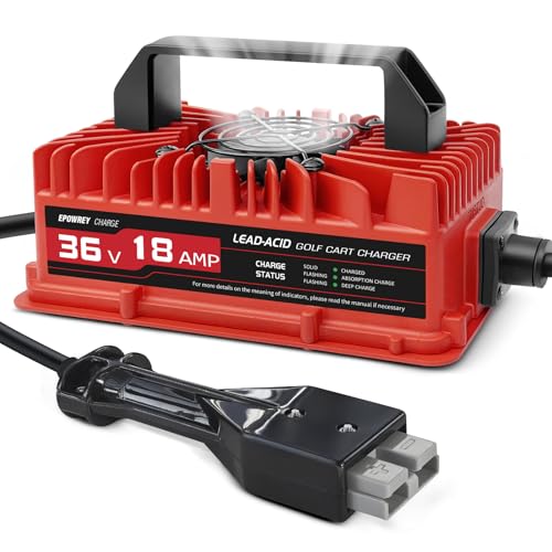 Golf Cart Battery Charger 36V 18A with Anderson Plug for EZGO Marathon - Red