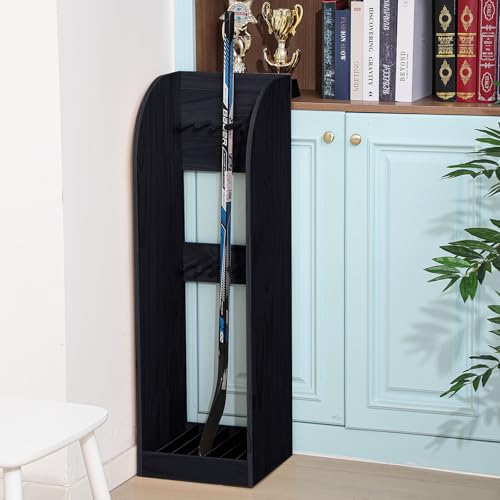 Vertical Hockey Stick Organizer Rack for 7 Sticks - Black