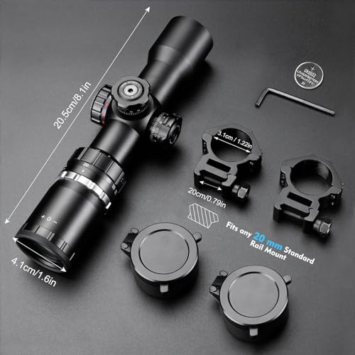 HILIYOT 1.5-5x32 Crossbow Scope with Locking Ring, Waterproof, Illuminated Reticle, 250-450 FPS