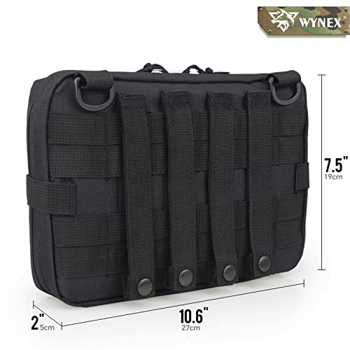 WYNEX Tactical Molle Pouch with Transparent Map Sleeve - Black Upgraded