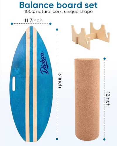 Adult Balance Board with Handle & Storage Stand - Durable Canadian Maple Wood