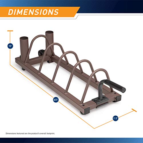 Steelbody Horizontal Plate Rack & Olympic Bar Organizer - 300lbs Capacity