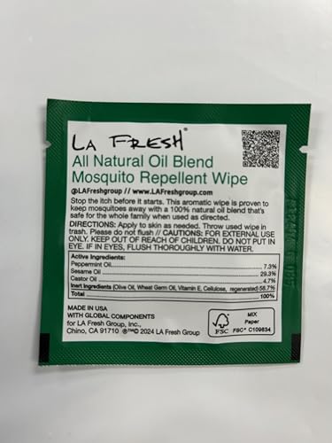 LA Fresh Natural Peppermint Scent Outdoor Shield Wipes - 200 Count Pack