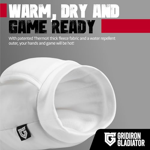 Football Handwarmer Pouch for Adults - Tactical Hand Muff Warmer - White