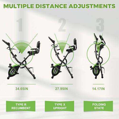 JELENS Black 5-in-1 Folding Exercise Bike with 16-Level Magnetic Resistance