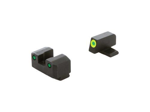 AMERIGLO Trooper Series - Three-Dot Green Tritium Design Springfield Set Front Outline LumiGreen Fits Hellcat OSP