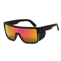 BEASVFE Z87 Mirror Polarized Sports Safety Sunglasses for Men Women Driving Cycling Fishing Wrap Around Sun Glasses UV400 Protection (Matte Black Violet Mirror)
