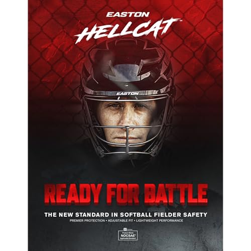 Large X-Large Softball Helmet with Face Mask - NOCSAE Certified Pitcher & Fielder Protective Gear - Black