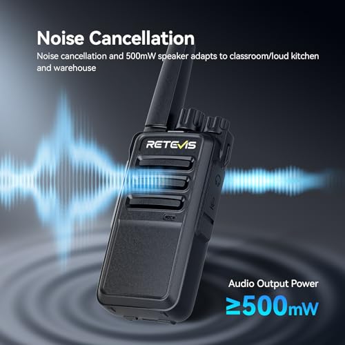 Long Range Walkie Talkies with Earpieces and 6-Unit Charging Station - 6 Pack