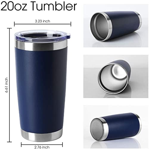 HASLE OUTFITTERS 20oz Navy Stainless Steel Double Wall Vacuum Insulated Tumbler - 12 Pack (Variation: Navy-A)