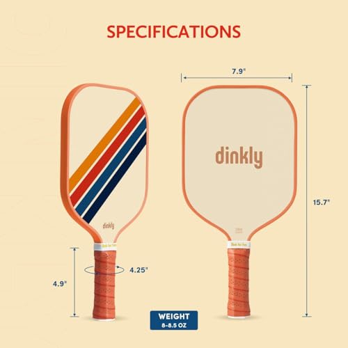 4 Retro Twill Pickleball Paddles Set - Orange Graphite, USAPA Approved