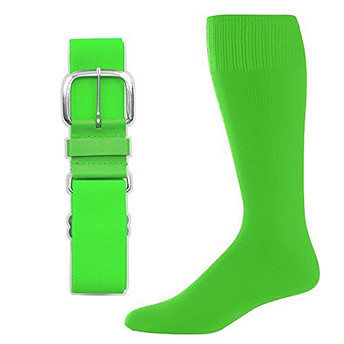 Youth Lime Baseball & Softball Belt & Sock Combo - Small