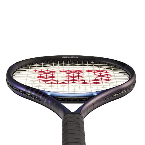 Wilson Ultra 100UL v4.0 Performance Tennis Racket - Grip Size 3-4 3/8", Strung with Sensation 16 Natural at Mid Range Tension