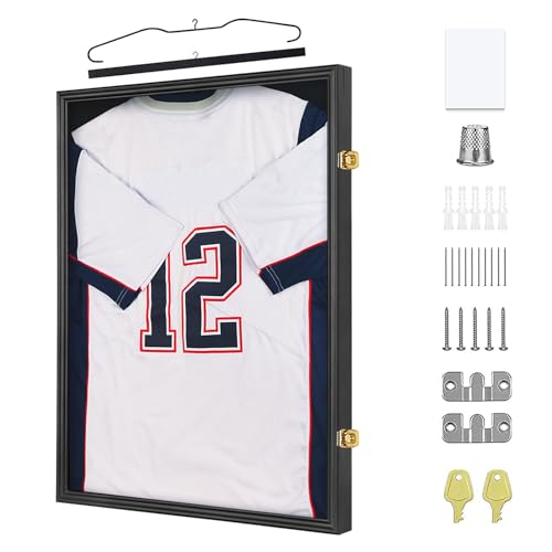 Sports Jersey Frame Display Case for 2XL Hockey Jerseys - Gold Lock Variant