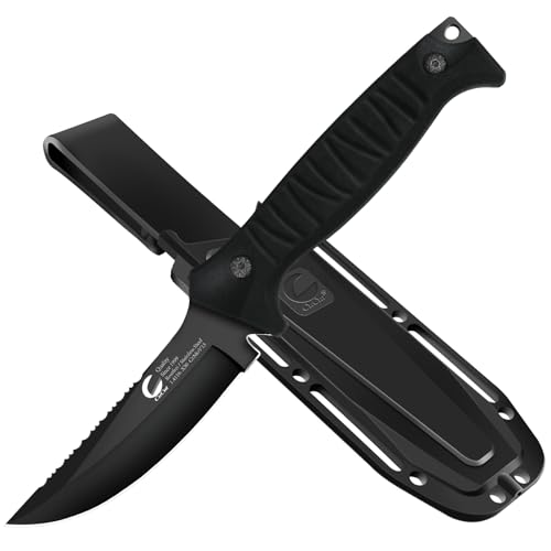 Meniscus Blade Fixed Blade Knife with Sheath, 4-Inch Carbon Steel Outdoor Hunting Knife - CuCut