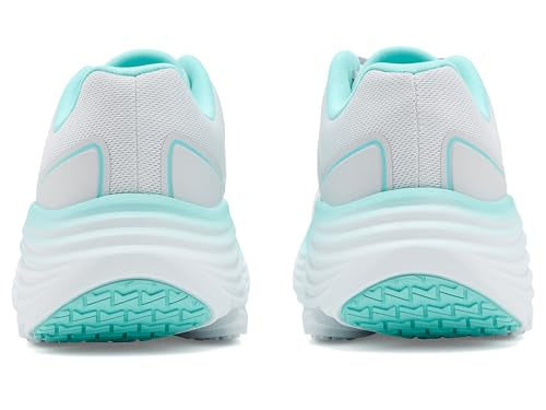 Max Cushioning Women's Sneakers - White Aqua, Size 6.5, Breathable Mesh
