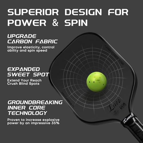 Luzz Pickleball Paddle Cannon - T700 Carbon Fiber Honeycomb Core, Offensive Design